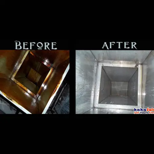 Kitchen Duct Before and after Cleaning