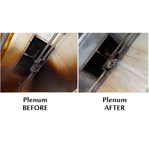 Plenum Before and After Cleaning